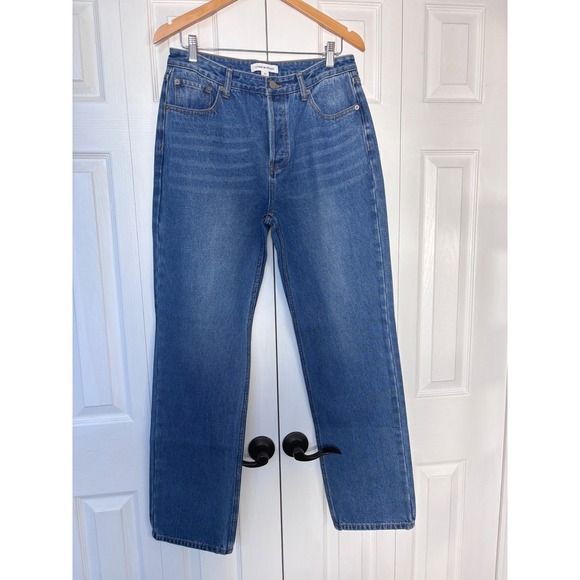 LIYAN MCATEER Denim - LIYAN MCATEER Women Blue Denim High Rise Straight Leg Jeans Size 29‎